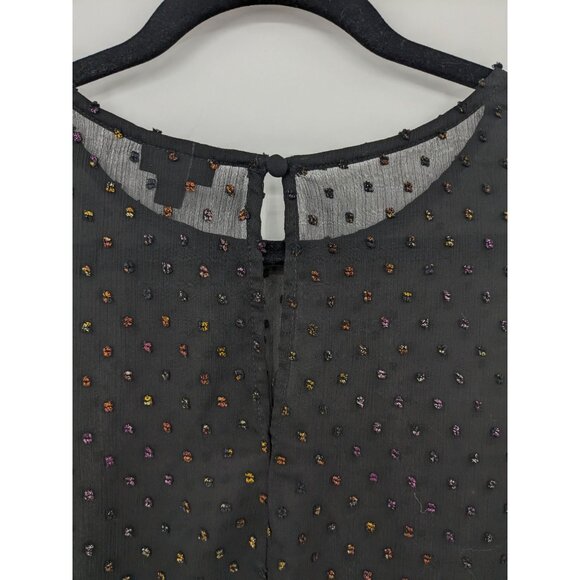 Torrid Sheer Blouse Women Size L Clip Dots Textured Rainbow Office Whimsigothic - Picture 4 of 9